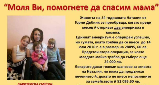 Моля Ви, помогнете да спасим една майка!